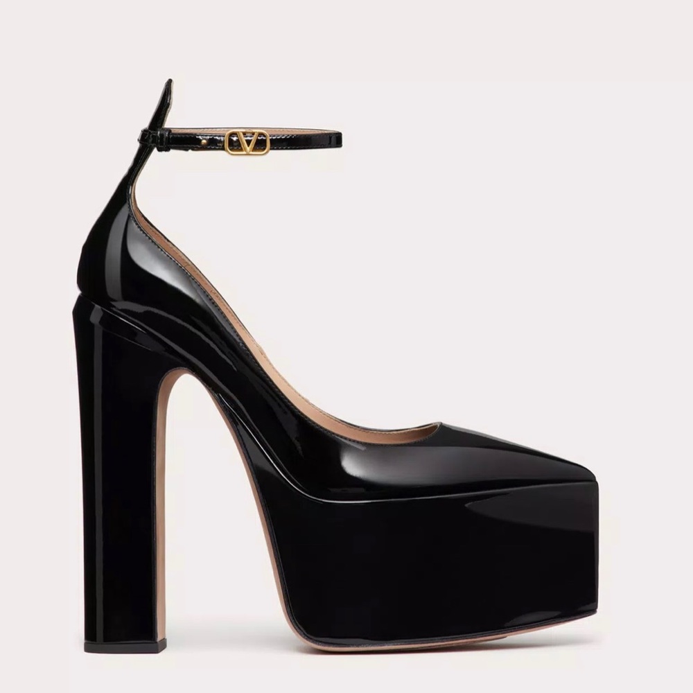 VALENTINO TAN-GO PLATFORM PUMP IN PATENT LEATHER 165MM